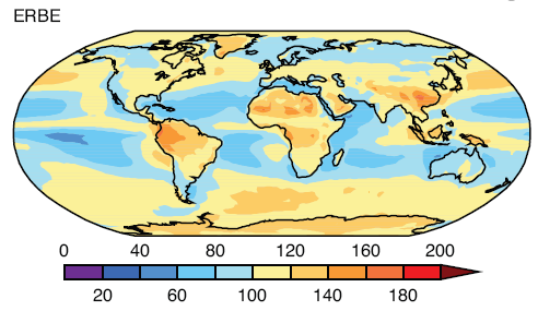Average Reflected Solar Radiation, ERBE